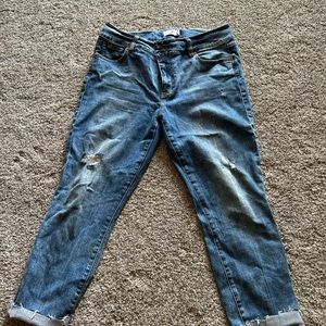 Cabi size 14 distressed capri